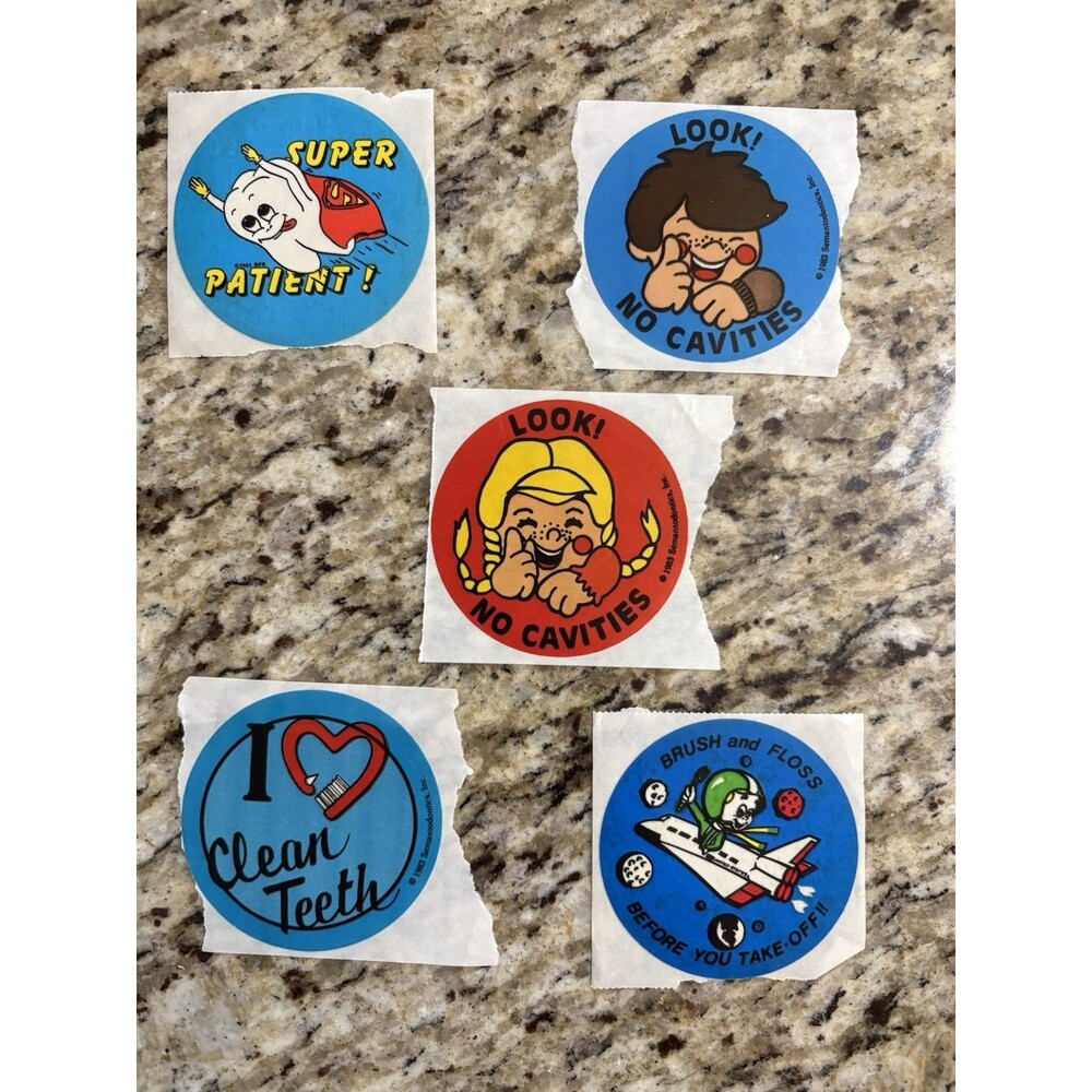 1980s Dental‎ Patient Reward Stickers Vintage and Unused No Cavities